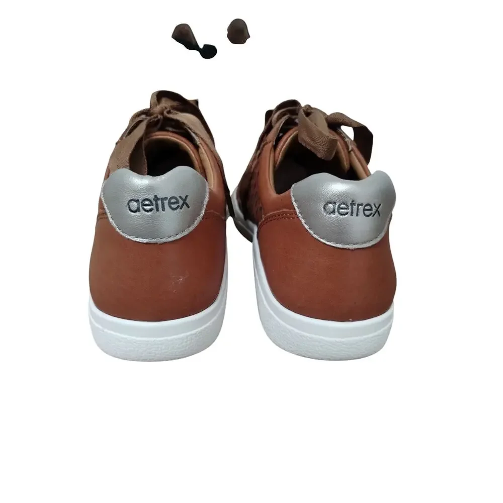 Aetrex Women's‎ Leather Courtney Lace-up Sneakers size 6-6½ Foot Support Cuttout